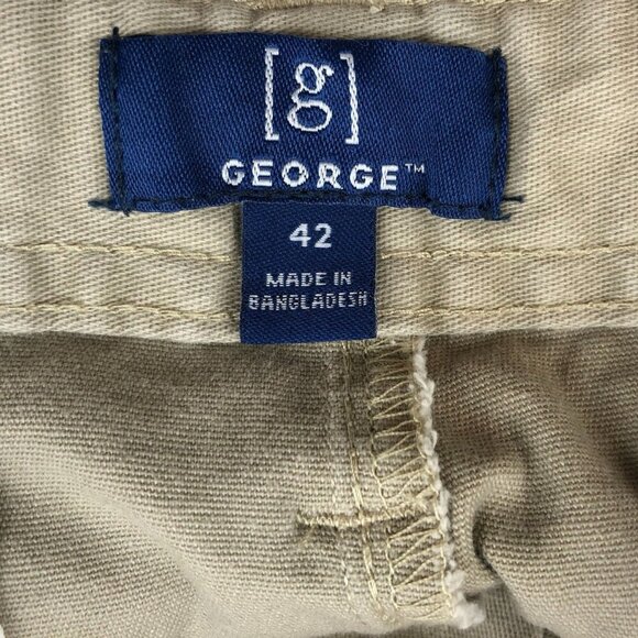 George Mens Shorts Size 42 Lot Of Two Casual Summer Chino Classic Khaki Tan Blue - Picture 10 of 16